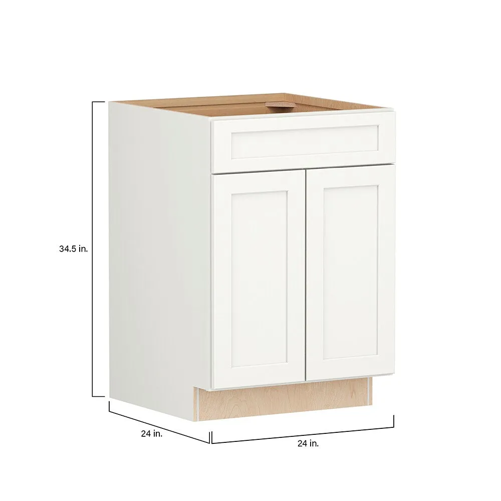 Shenandoah PRO Express Breckenridge 24-in W x 34.5-in H x 24-in D Linen Full Overlay 1-Drawer Base Fully Assembled Plywood Cabinet (Recessed Panel Shaker Style), photo 4 of 13