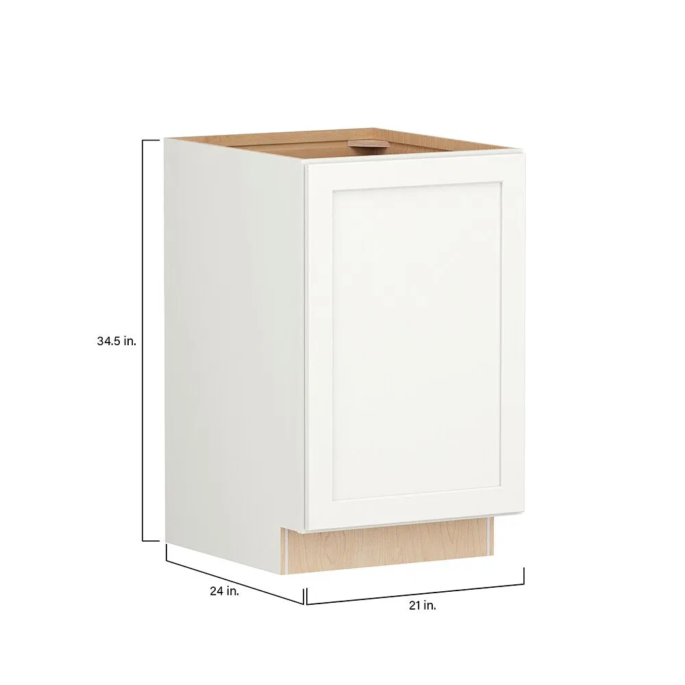 Shenandoah PRO Express Breckenridge 21-in W x 34.5-in H x 24-in D Linen Full Overlay Blind Base Fully Assembled Plywood Cabinet (Recessed Panel Shaker Door Style), photo 4 of 13