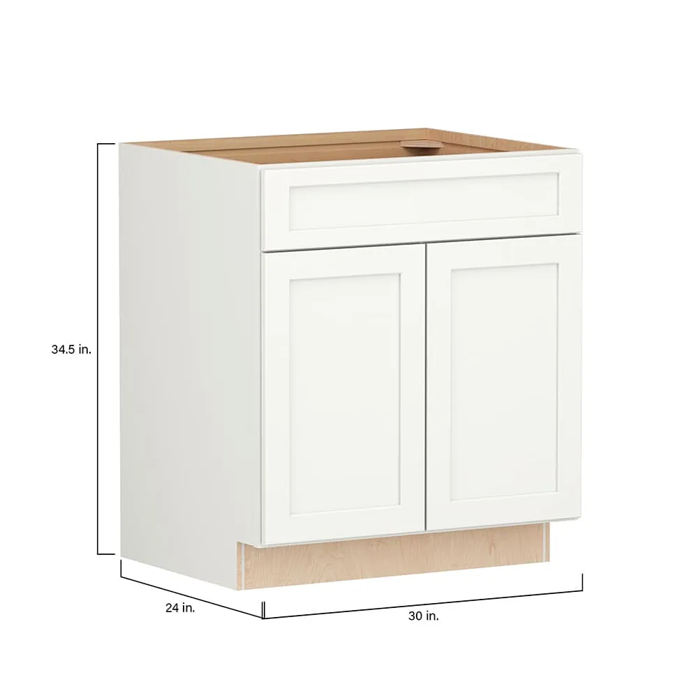 Shenandoah PRO Express Breckenridge 30-in W x 34.5-in H x 24-in D Linen Full Overlay 1-Drawer Base Fully Assembled Plywood Cabinet (Recessed Panel Shaker Style), photo 4 of 13