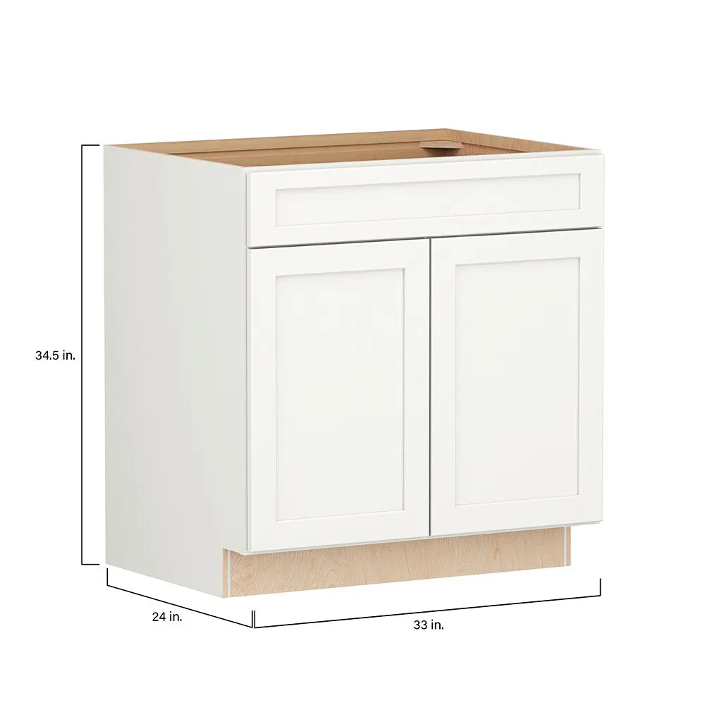 Shenandoah PRO Express Breckenridge 33-in W x 34.5-in H x 24-in D Linen Full Overlay 1-Drawer Base Fully Assembled Plywood Cabinet (Recessed Panel Shaker Style), photo 4 of 13