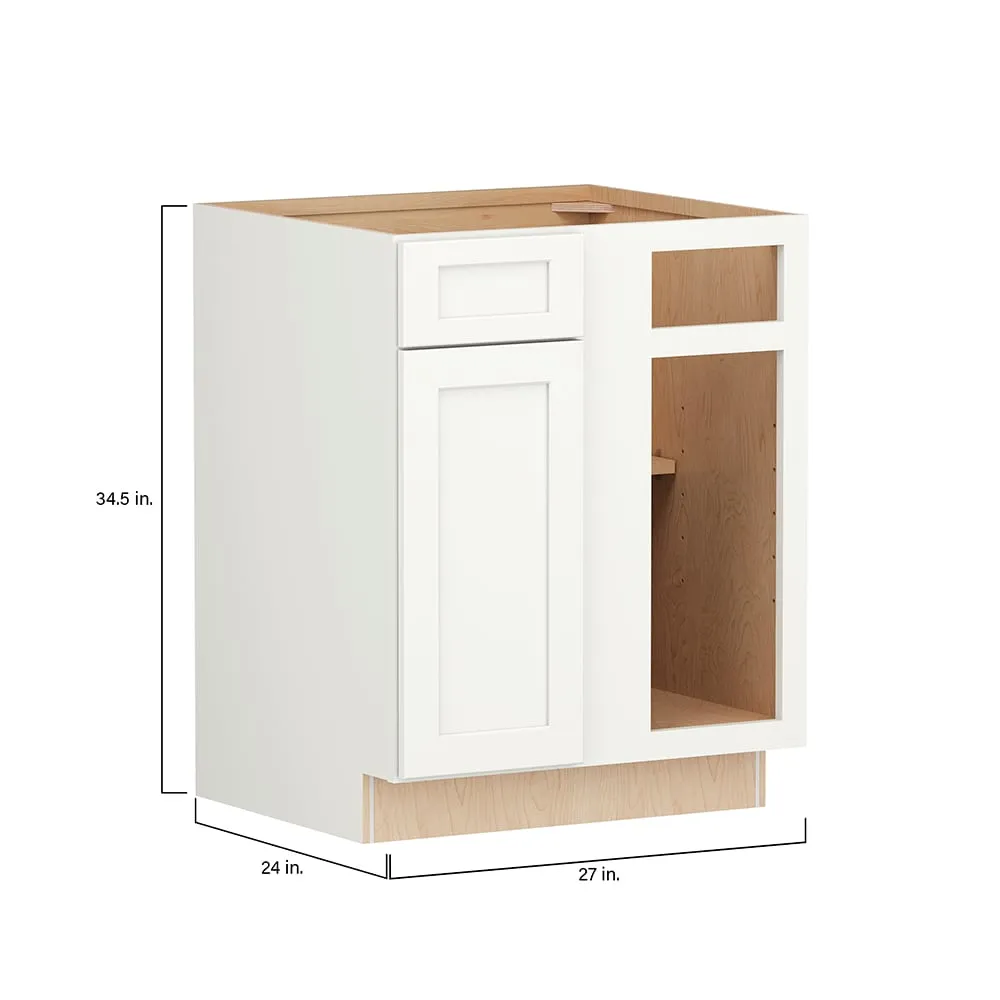 Shenandoah PRO Express Breckenridge 36-in W x 34.5-in H x 24-in D Linen Blind 1-Drawer Corner Base Fully Assembled Plywood Cabinet (Recessed Panel Shaker Style), photo 4 of 13