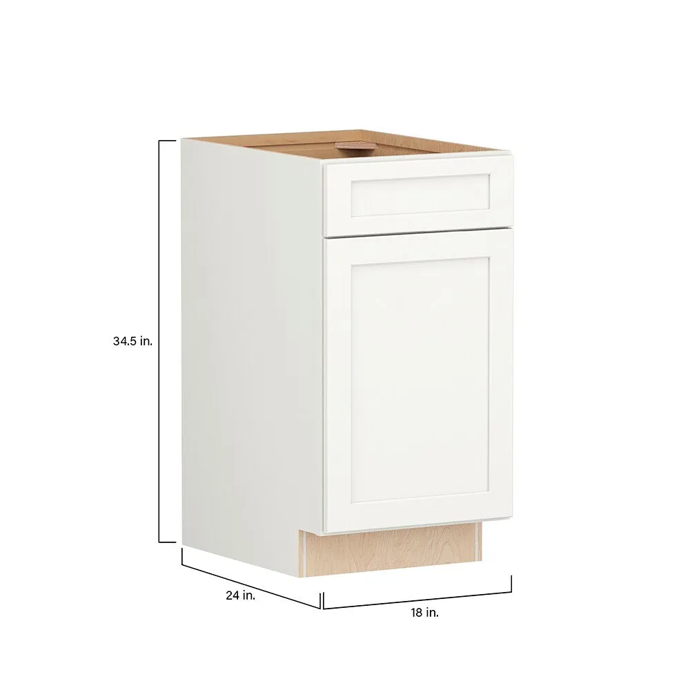 Shenandoah PRO Express Breckenridge 18-in W x 34.5-in H x 24-in D Linen Full Overlay 1-Drawer Pull-out Wastebasket Base Fully Assembled Plywood Cabinet (Recessed Panel Style), photo 4 of 13