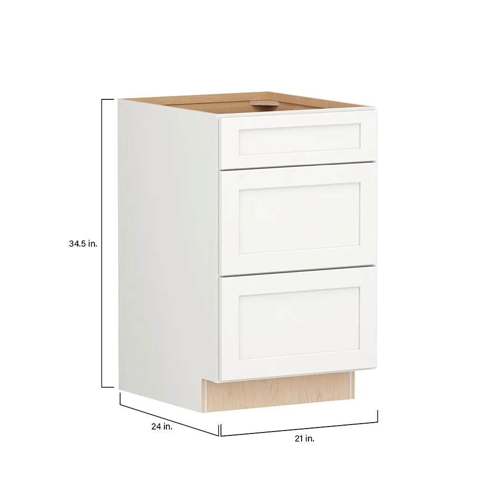 Shenandoah PRO Express Breckenridge 21-in W x 34.5-in H x 24-in D Linen Full Overlay 3-Drawer Base Fully Assembled Plywood Cabinet, photo 4 of 13