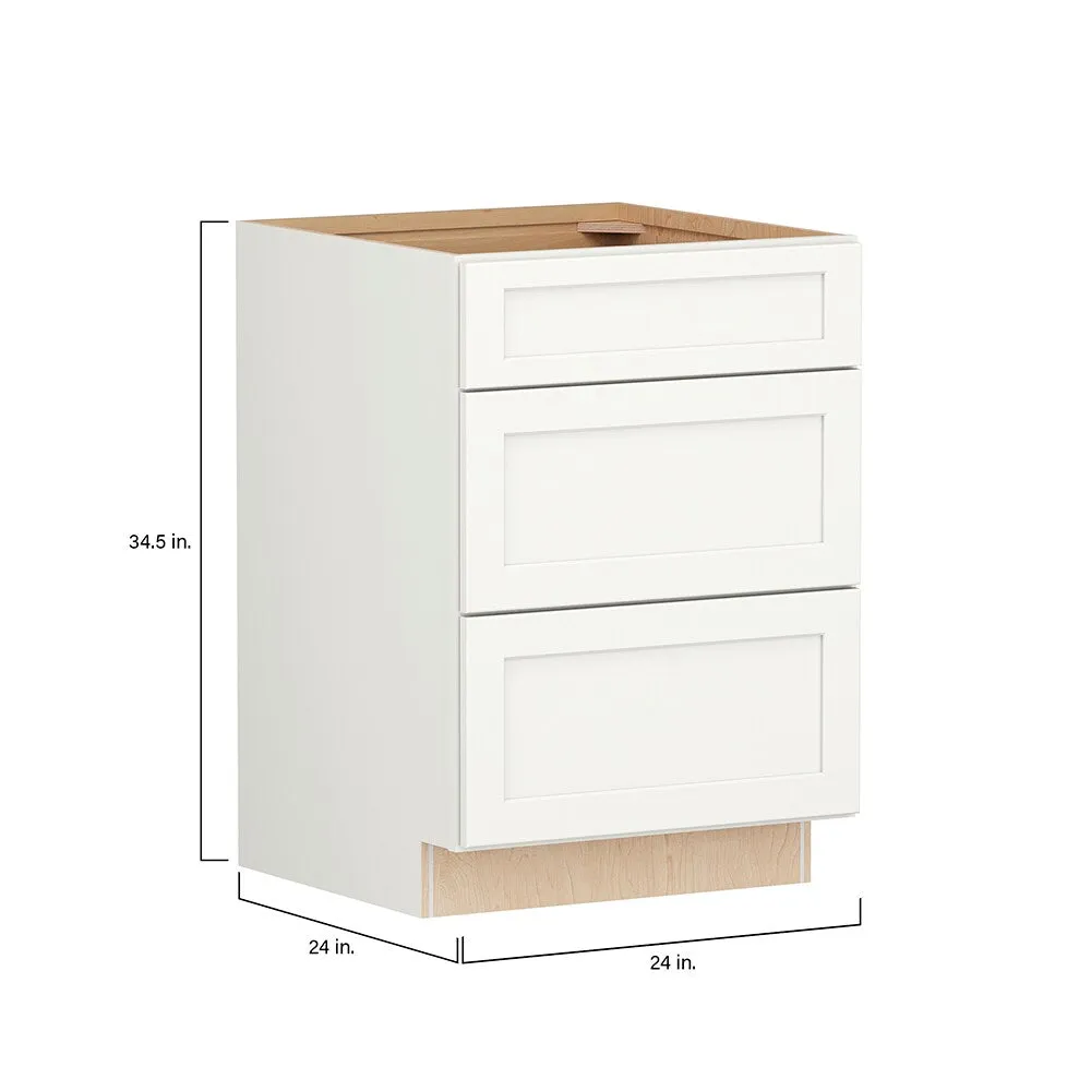 Shenandoah PRO Express Breckenridge 24-in W x 34.5-in H x 24-in D Linen Full Overlay 3-Drawer Base Fully Assembled Plywood Cabinet, photo 4 of 13