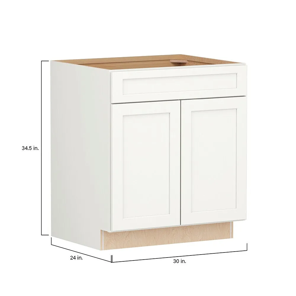 Shenandoah PRO Express Breckenridge 30-in W x 34.5-in H x 24-in D Linen Full Overlay Sink Base Fully Assembled Plywood Cabinet (Recessed Panel Shaker Style), photo 4 of 13