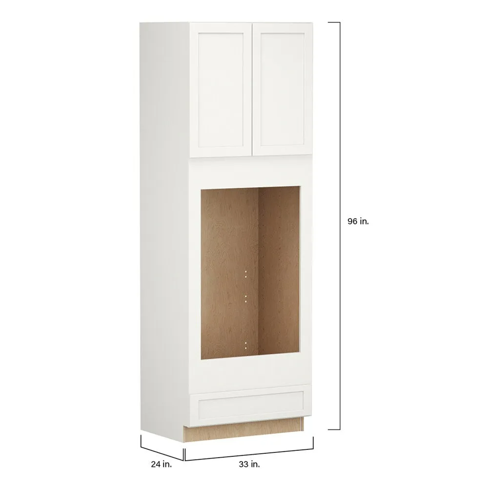 Shenandoah PRO Express Breckenridge 33-in W x 96-in H x 24-in D Linen Full Overlay 1-Drawer Double Oven Base Fully Assembled Plywood Cabinet (Recessed Panel Shaker Style), photo 4 of 13