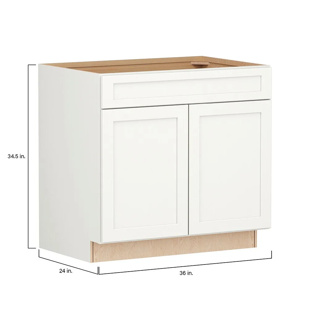 Shenandoah PRO Express Breckenridge 36-in W x 34.5-in H x 24-in D Linen Full Overlay Sink Base Fully Assembled Plywood Cabinet (Recessed Panel Shaker Style), photo 4 of 13
