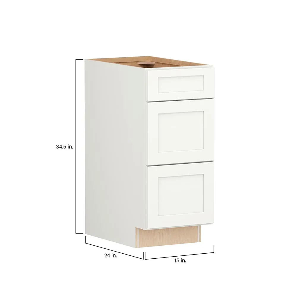 Shenandoah PRO Express Breckenridge 15-in W x 34.5-in H x 24-in D Linen Full Overlay 3-Drawer Base Fully Assembled Plywood Cabinet, photo 4 of 13