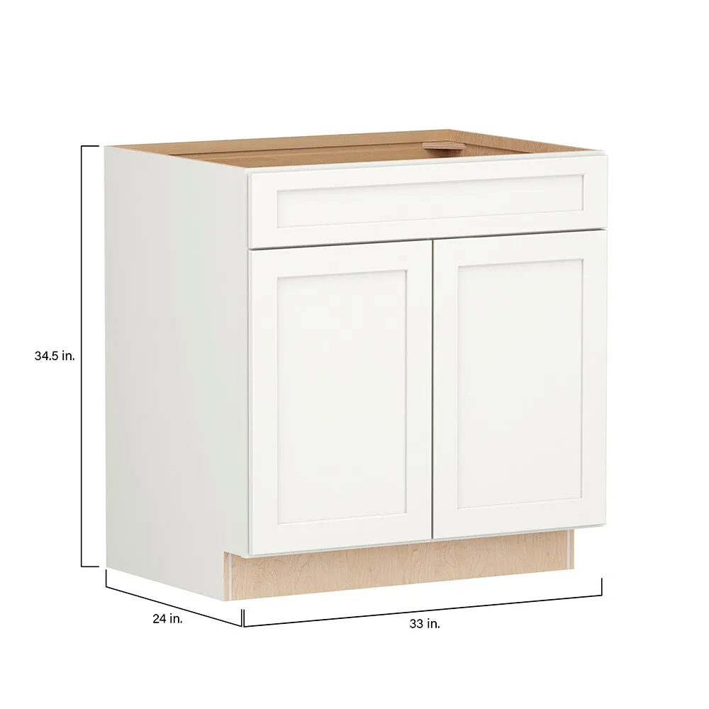 Shenandoah PRO Express Breckenridge 33-in W x 34.5-in H x 24-in D Linen Full Overlay Sink Base Fully Assembled Plywood Cabinet (Recessed Panel Shaker Style), photo 4 of 13