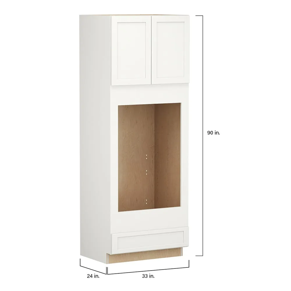 Shenandoah PRO Express Breckenridge 33-in W x 90-in H x 24-in D Linen Full Overlay Maple 1-Drawer Double Oven Base Fully Assembled Plywood Cabinet (Recessed Panel Shaker Style), photo 4 of 13