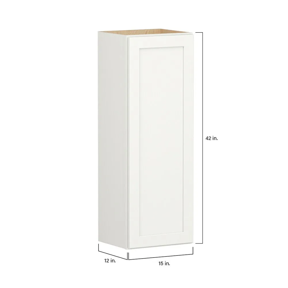 Shenandoah PRO Express Breckenridge 15-in W x 42.125-in H x 12-in D Linen Full Overlay Wall Fully Assembled Plywood Cabinet (Recessed Panel Shaker Door Style), photo 4 of 13