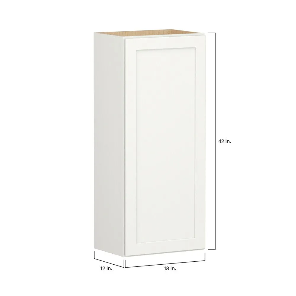 Shenandoah PRO Express Breckenridge 18-in W x 42.125-in H x 12-in D Linen Full Overlay Wall Fully Assembled Plywood Cabinet (Recessed Panel Shaker Door Style), photo 4 of 13