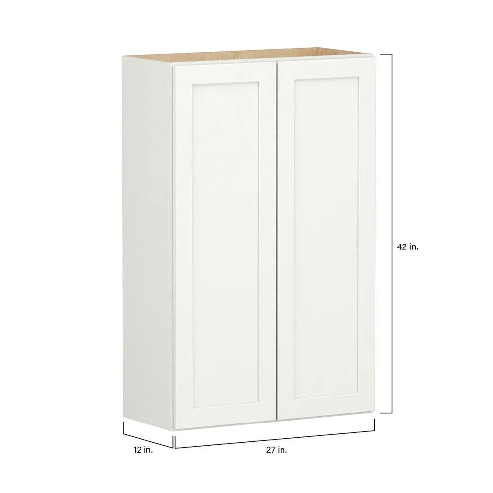 Shenandoah PRO Express Breckenridge 27-in W x 42.125-in H x 12-in D Linen Full Overlay Wall Fully Assembled Plywood Cabinet (Recessed Panel Shaker Door Style), photo 4 of 13
