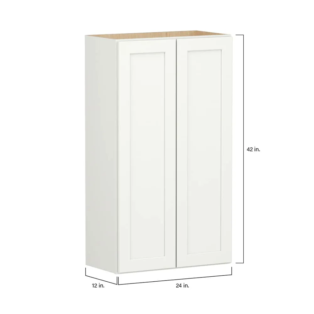 Shenandoah PRO Express Breckenridge 24-in W x 42.125-in H x 12-in D Linen Full Overlay Wall Fully Assembled Plywood Cabinet (Recessed Panel Shaker Door Style), photo 4 of 13