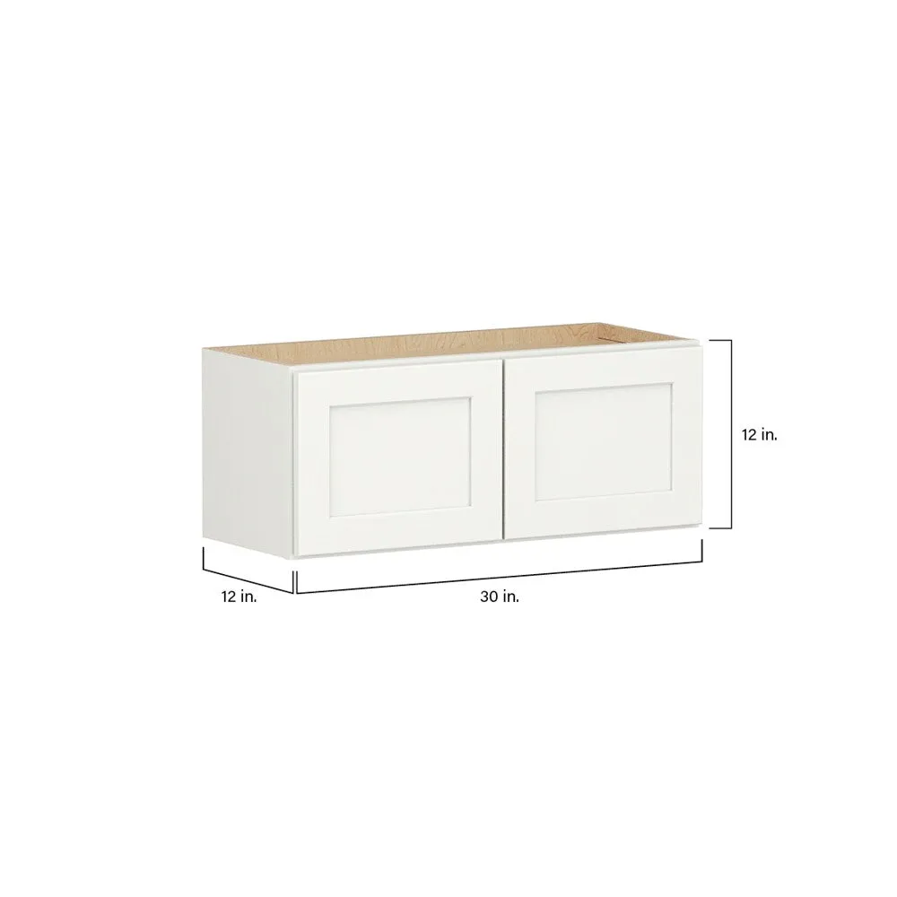 Shenandoah PRO Express Breckenridge 30-in W x 12.125-in H x 12-in D Linen Full Overlay Wall Fully Assembled Plywood Cabinet (Recessed Panel Shaker Door Style), photo 4 of 13