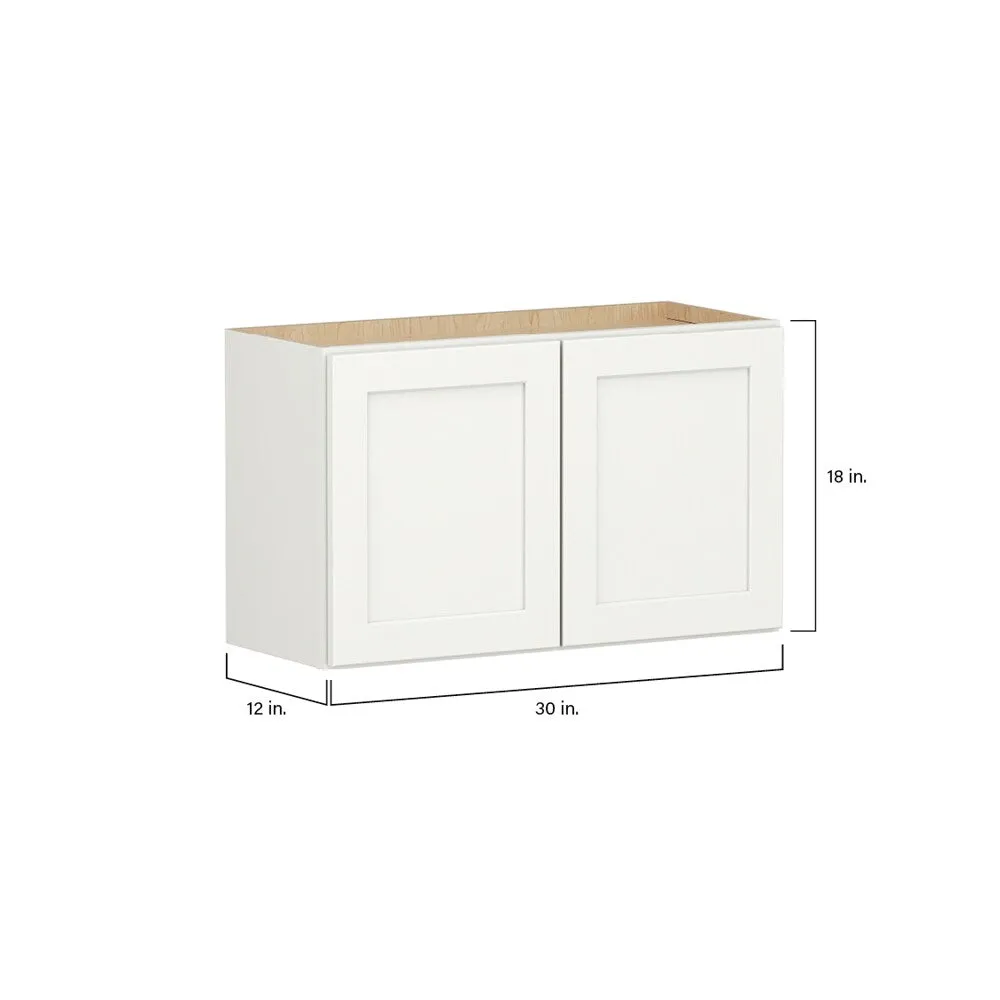 Shenandoah PRO Express Breckenridge 30-in W x 18.125-in H x 12-in D Linen Full Overlay Wall Fully Assembled Plywood Cabinet (Recessed Panel Shaker Door Style), photo 4 of 13