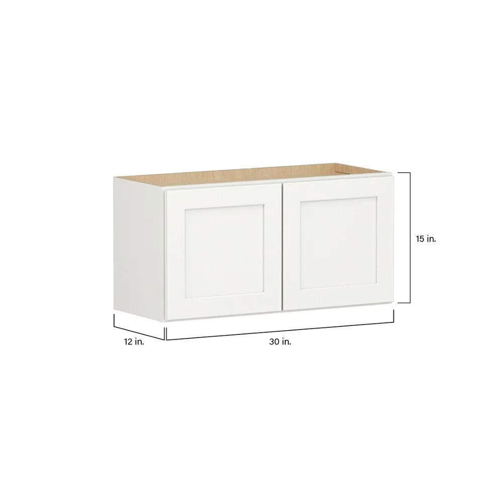 Shenandoah PRO Express Breckenridge 30-in W x 15.125-in H x 12-in D Linen Full Overlay Wall Fully Assembled Plywood Cabinet (Recessed Panel Shaker Door Style), photo 4 of 13