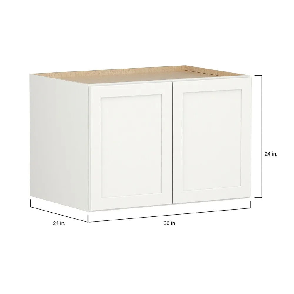 Shenandoah PRO Express Breckenridge 36-in W x 24.5-in H x 24-in D Linen Full Overlay Wall Fully Assembled Plywood Cabinet (Recessed Panel Shaker Door Style), photo 4 of 13