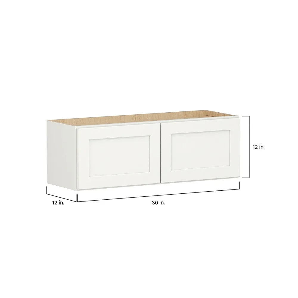 Shenandoah PRO Express Breckenridge 36-in W x 12.125-in H x 12-in D Linen Full Overlay Wall Fully Assembled Plywood Cabinet (Recessed Panel Shaker Door Style), photo 4 of 13