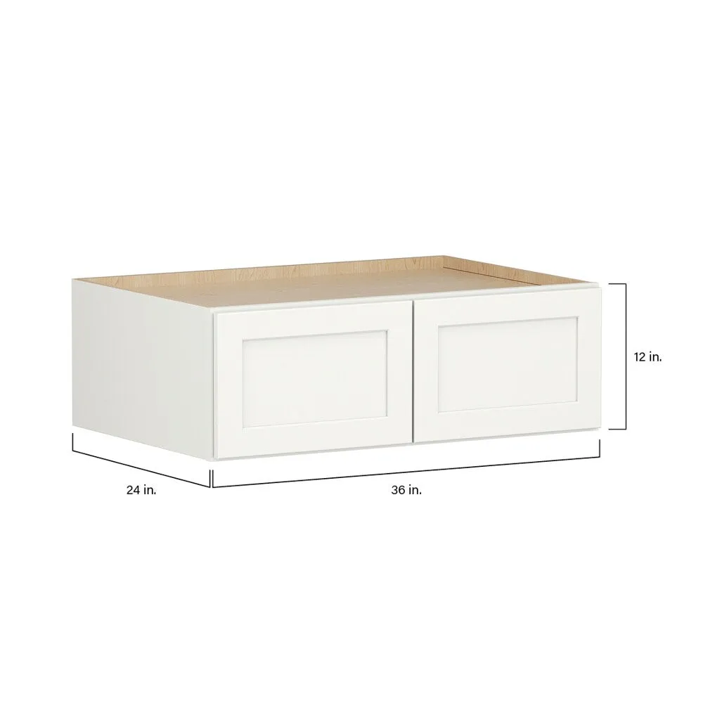 Shenandoah PRO Express Breckenridge 36-in W x 12.125-in H x 24-in D Linen Full Overlay Wall Fully Assembled Plywood Cabinet (Recessed Panel Shaker Door Style), photo 4 of 13