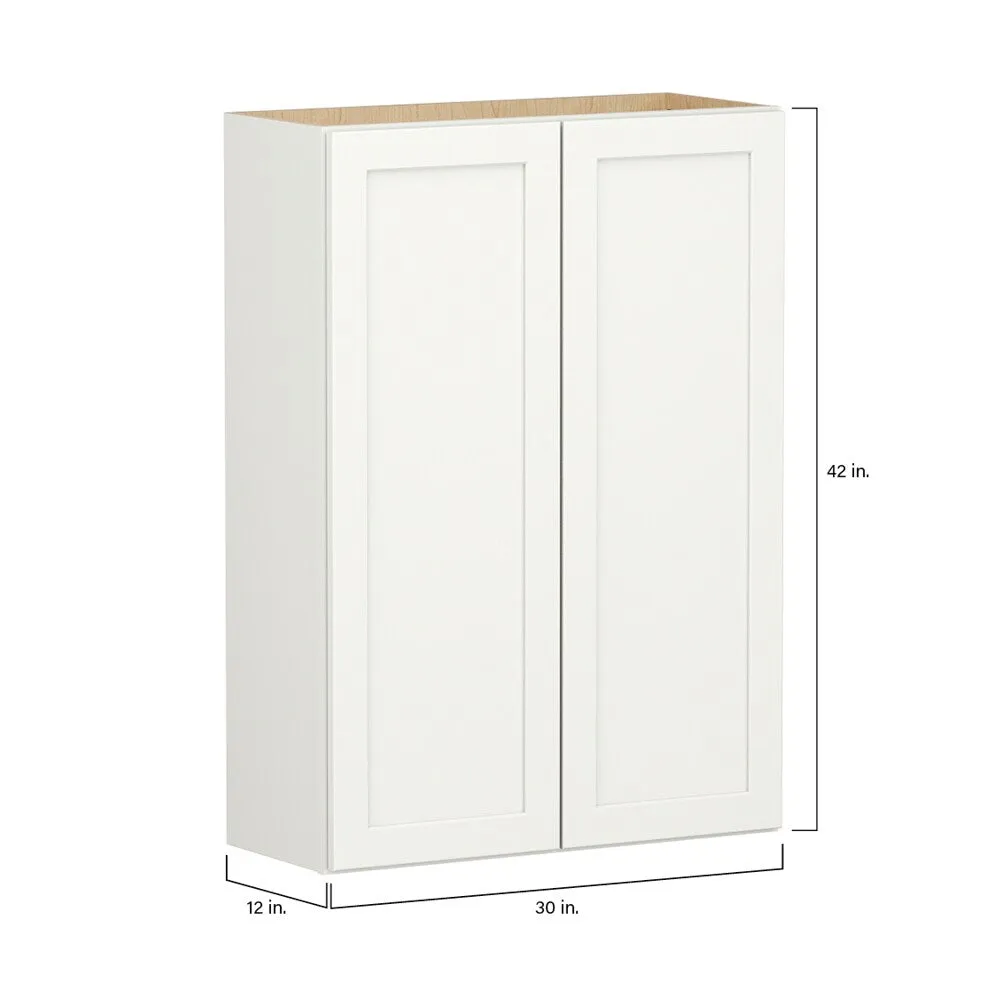 Shenandoah PRO Express Breckenridge 30-in W x 42.125-in H x 12-in D Linen Full Overlay Wall Fully Assembled Plywood Cabinet (Recessed Panel Shaker Door Style), photo 4 of 13