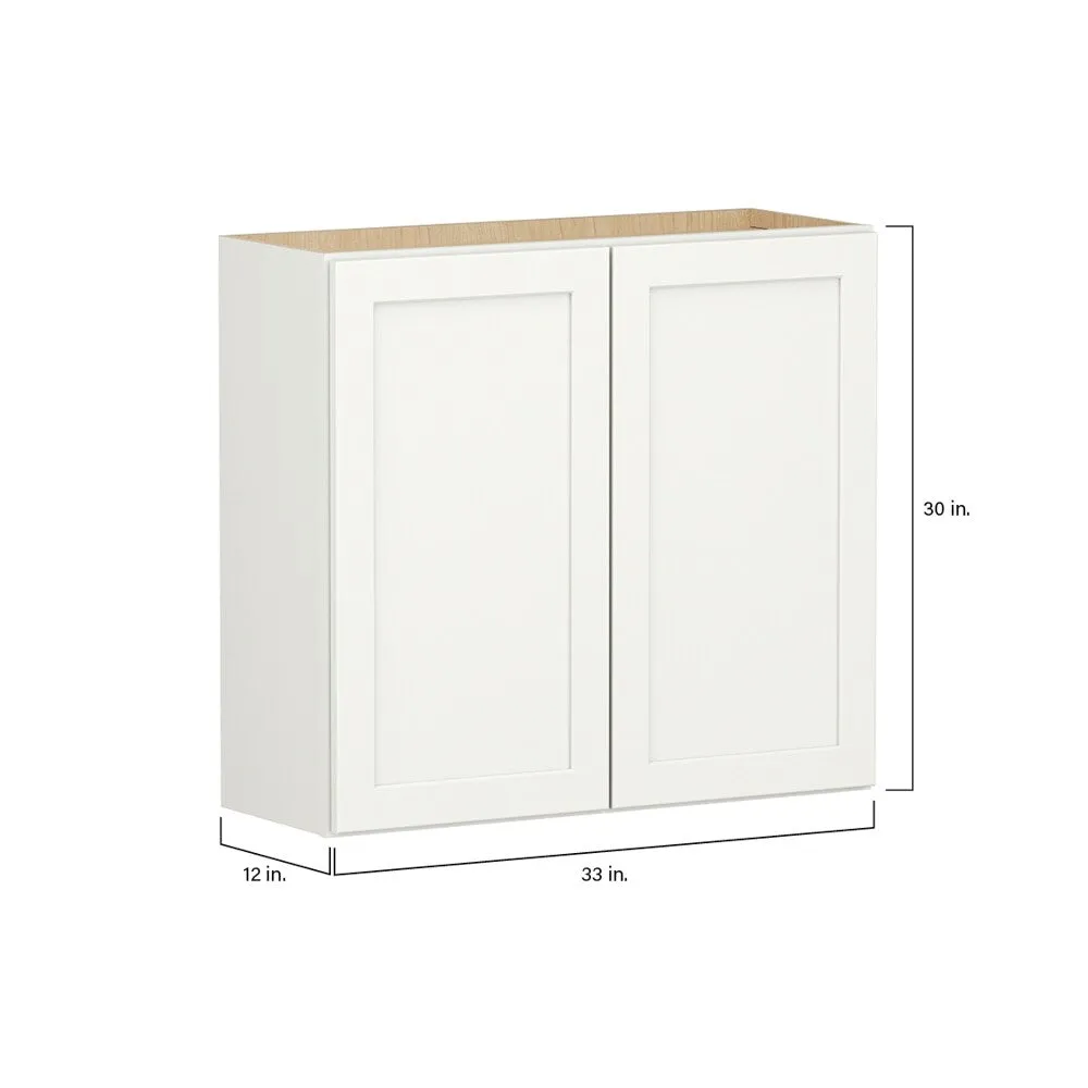 Shenandoah PRO Express Breckenridge 33-in W x 30.125-in H x 12-in D Linen Full Overlay Wall Fully Assembled Plywood Cabinet (Recessed Panel Shaker Door Style), photo 4 of 13