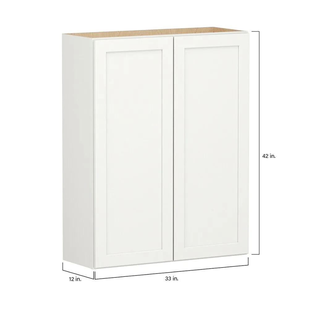 Shenandoah PRO Express Breckenridge 33-in W x 42.125-in H x 12-in D Linen Full Overlay Wall Fully Assembled Plywood Cabinet (Recessed Panel Shaker Door Style), photo 4 of 13
