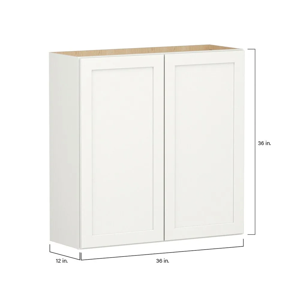 Shenandoah PRO Express Breckenridge 36-in W x 36.125-in H x 12-in D Linen Full Overlay Wall Fully Assembled Plywood Cabinet (Recessed Panel Shaker Door Style), photo 4 of 13