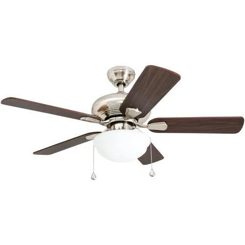 Harbor Breeze Caratuk River 52-in Brushed Nickel LED Indoor Ceiling Fan with Light, Reversible Auburn/Blonde Blades (5-Blade), photo 5 of 14