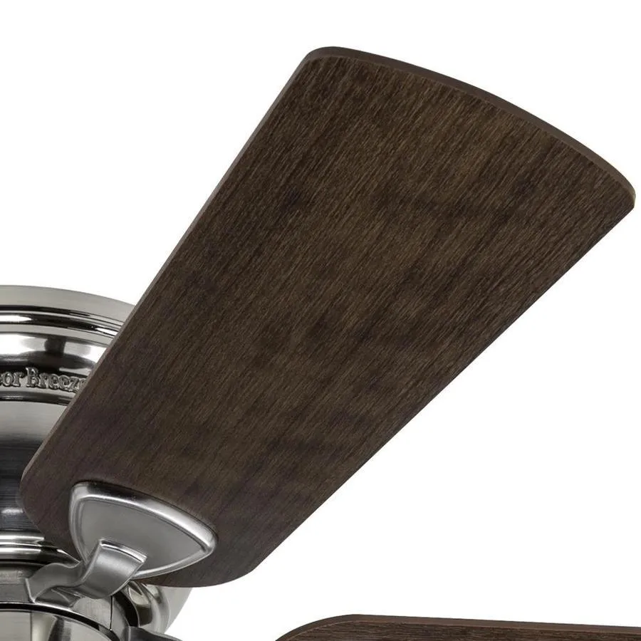 Harbor Breeze Centreville 42-in Brushed Nickel LED Indoor Flush Mount Ceiling Fan with Light Kit (5-Blade), photo 5 of 16
