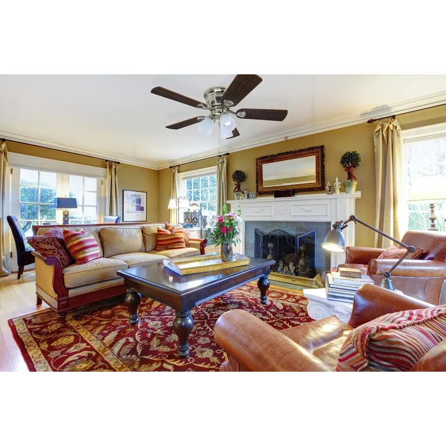 Harbor Breeze Centreville 42-in Brushed Nickel LED Indoor Flush Mount Ceiling Fan with Light Kit (5-Blade), photo 7 of 16