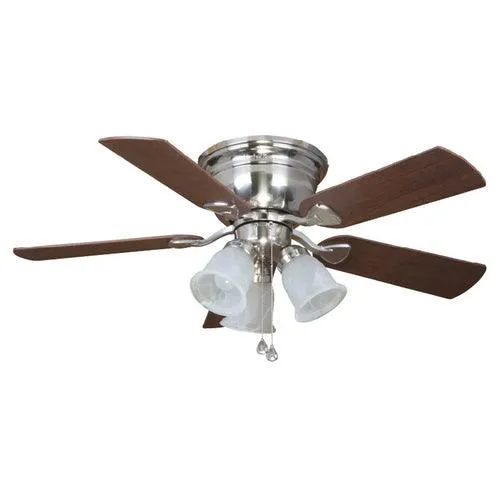 Harbor Breeze Centreville 42-in Brushed Nickel LED Indoor Flush Mount Ceiling Fan with Light Kit (5-Blade), photo 8 of 16