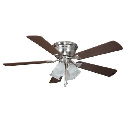 Harbor Breeze Centreville 52-in Brushed Nickel LED Indoor Flush Mount Ceiling Fan with Light, 5-Blade, photo 9 of 17