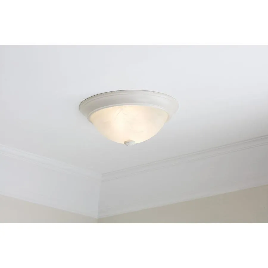 Project Source 2-Pack 13-in Satin Nickel Traditional Flush Mount Light, photo 6 of 15