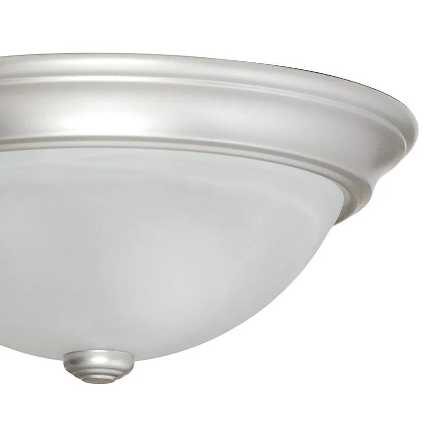 Project Source 2-Pack 13-in Satin Nickel Traditional Flush Mount Light, photo 2 of 15