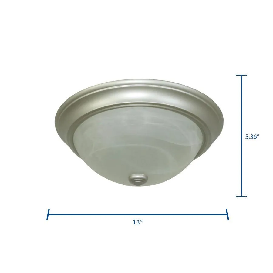 Project Source 2-Pack 13-in Satin Nickel Traditional Flush Mount Light, photo 4 of 15