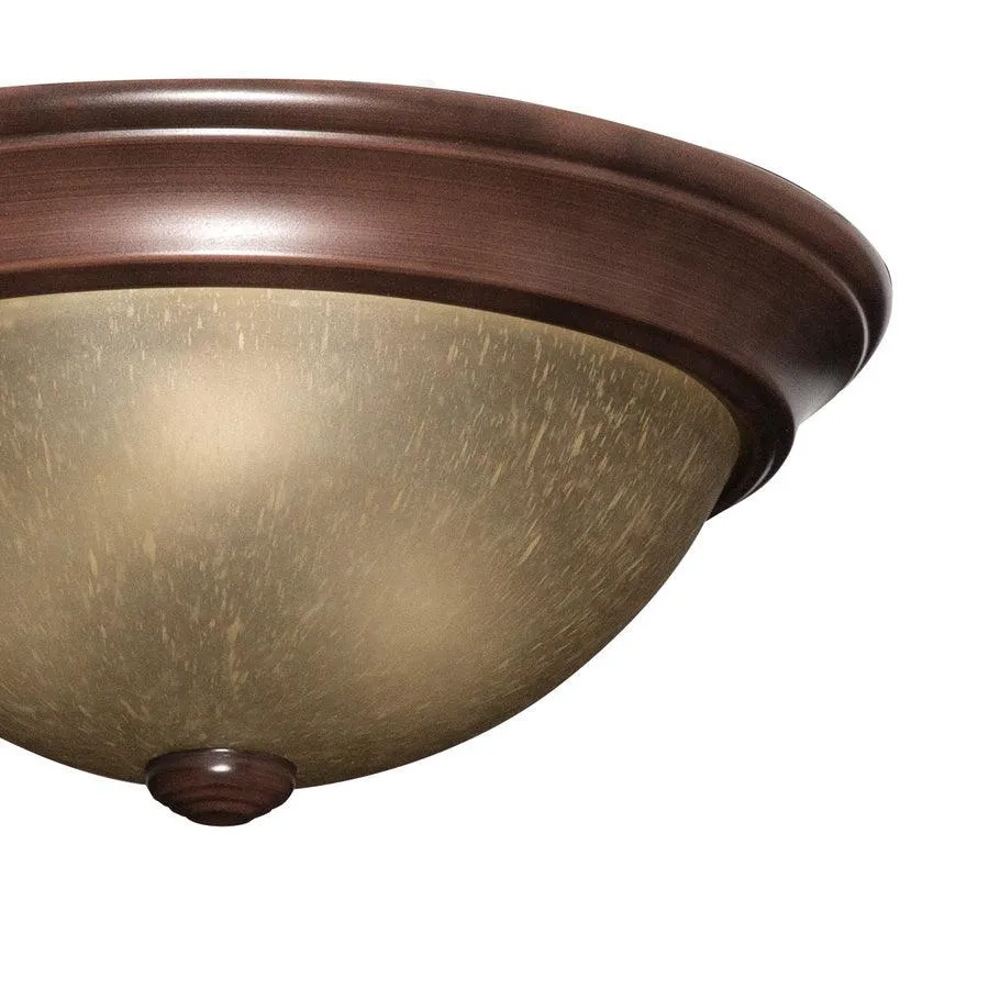 Project Source 2-Pack 13-in Satin Nickel Traditional Flush Mount Light, photo 7 of 15
