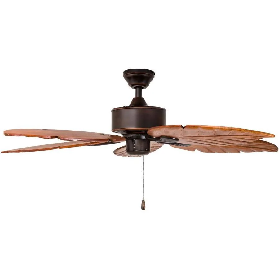 Harbor Breeze St Kitts 52-in Oil Rubbed Bronze LED Indoor/Outdoor Ceiling Fan with Light, 5 Hand-Carved Blades, photo 5 of 14