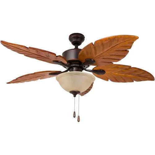 Harbor Breeze St Kitts 52-in Oil Rubbed Bronze LED Indoor/Outdoor Ceiling Fan with Light, 5 Hand-Carved Blades, photo 6 of 14