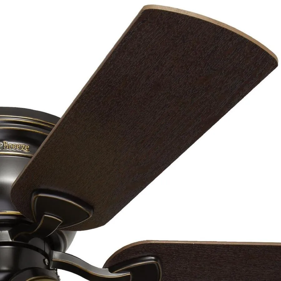 Harbor Breeze Centreville 42-in Oil-Rubbed Bronze LED Indoor Flush Mount Ceiling Fan with Light Kit (5-Blade), photo 2 of 13