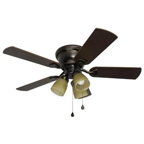 Harbor Breeze Centreville 42-in Oil-Rubbed Bronze LED Indoor Flush Mount Ceiling Fan with Light Kit (5-Blade), photo 5 of 13