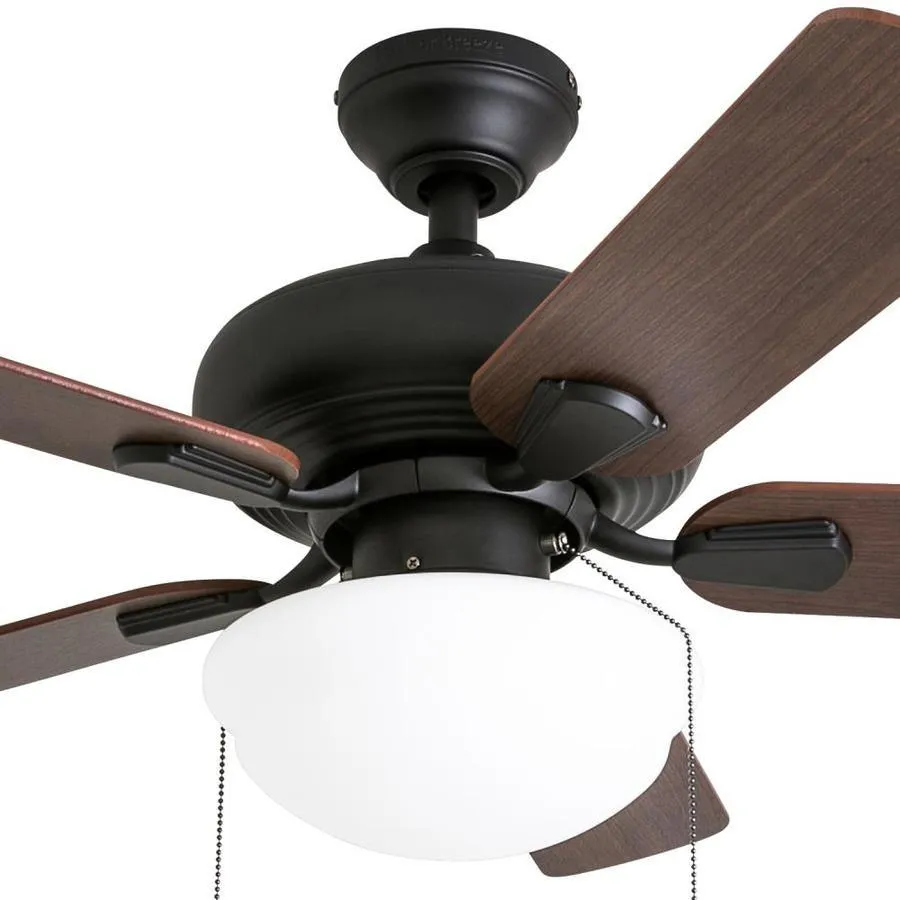 Harbor Breeze Caratuk River 42-in Oil Rubbed Bronze LED Indoor Ceiling Fan with Light (5-Blade), photo 7 of 17