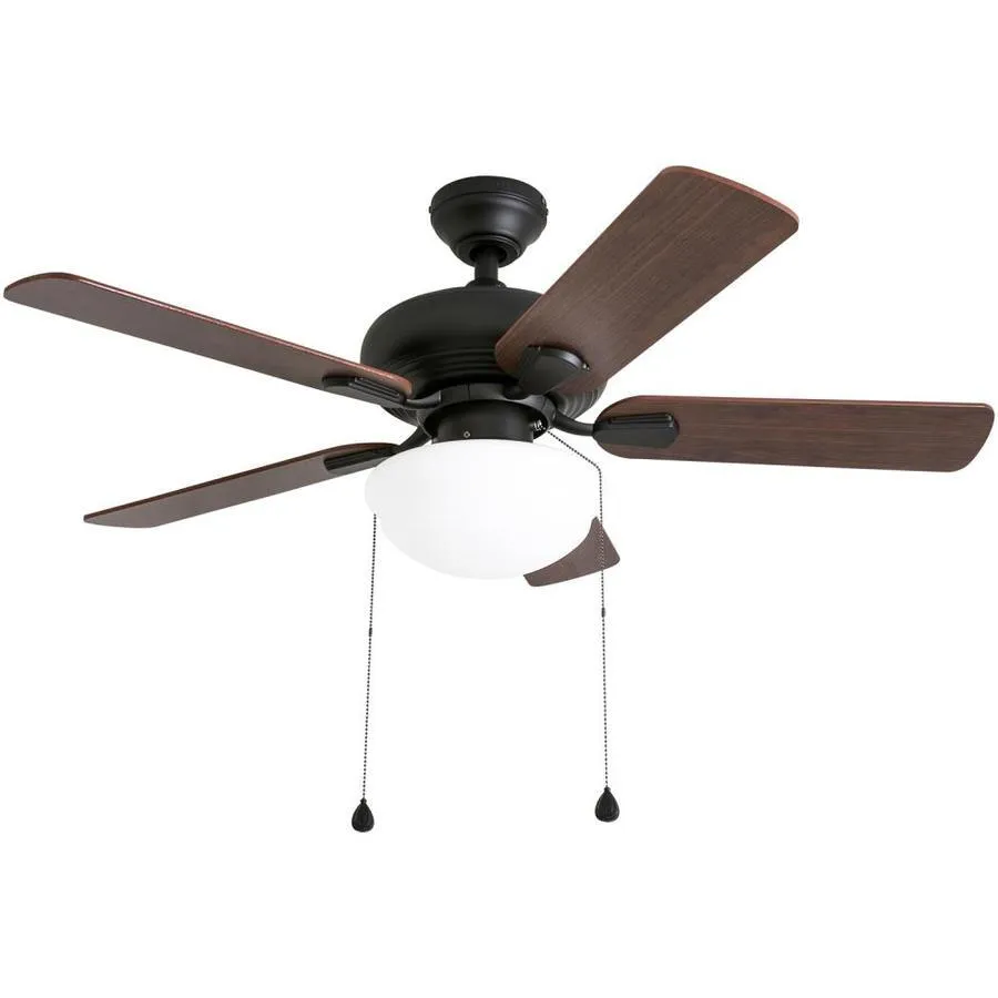 Harbor Breeze Caratuk River 42-in Oil Rubbed Bronze LED Indoor Ceiling Fan with Light (5-Blade), photo 6 of 17