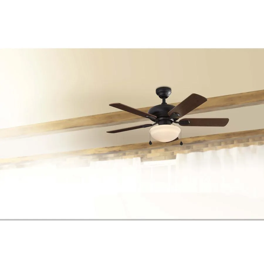 Harbor Breeze Caratuk River 42-in Oil Rubbed Bronze LED Indoor Ceiling Fan with Light (5-Blade), photo 2 of 17