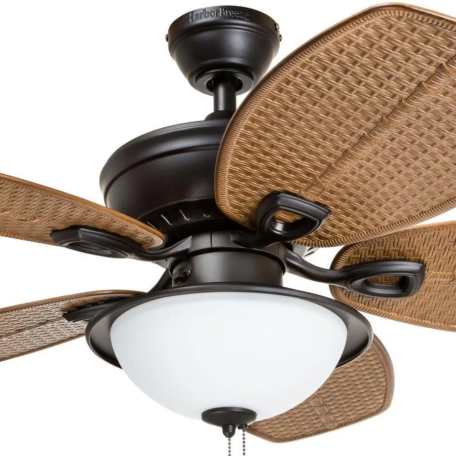Harbor Breeze Cedar Shoals 44-in Oil Rubbed Bronze LED Indoor/Outdoor Ceiling Fan with Light, 5-Blade, photo 5 of 16