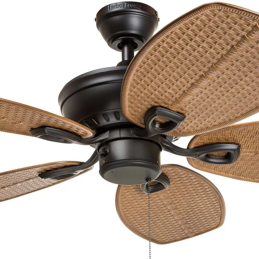 Harbor Breeze Cedar Shoals 44-in Oil Rubbed Bronze LED Indoor/Outdoor Ceiling Fan with Light, 5-Blade, photo 4 of 16