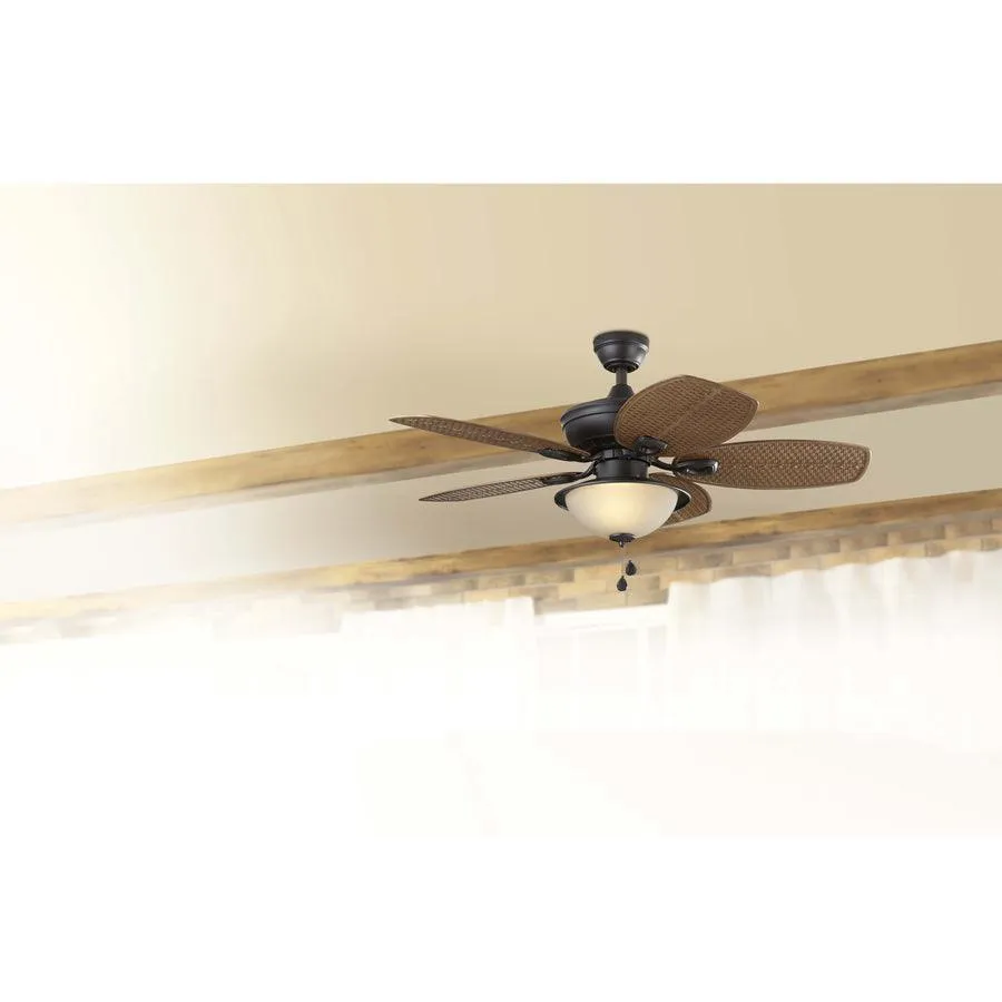 Harbor Breeze Cedar Shoals 44-in Oil Rubbed Bronze LED Indoor/Outdoor Ceiling Fan with Light, 5-Blade, photo 2 of 16