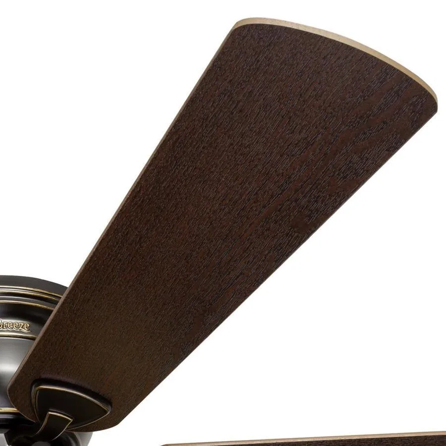 Harbor Breeze Centreville 52-in Oil-Rubbed Bronze LED Indoor Flush Mount Ceiling Fan with Light (5-Blade), photo 4 of 14