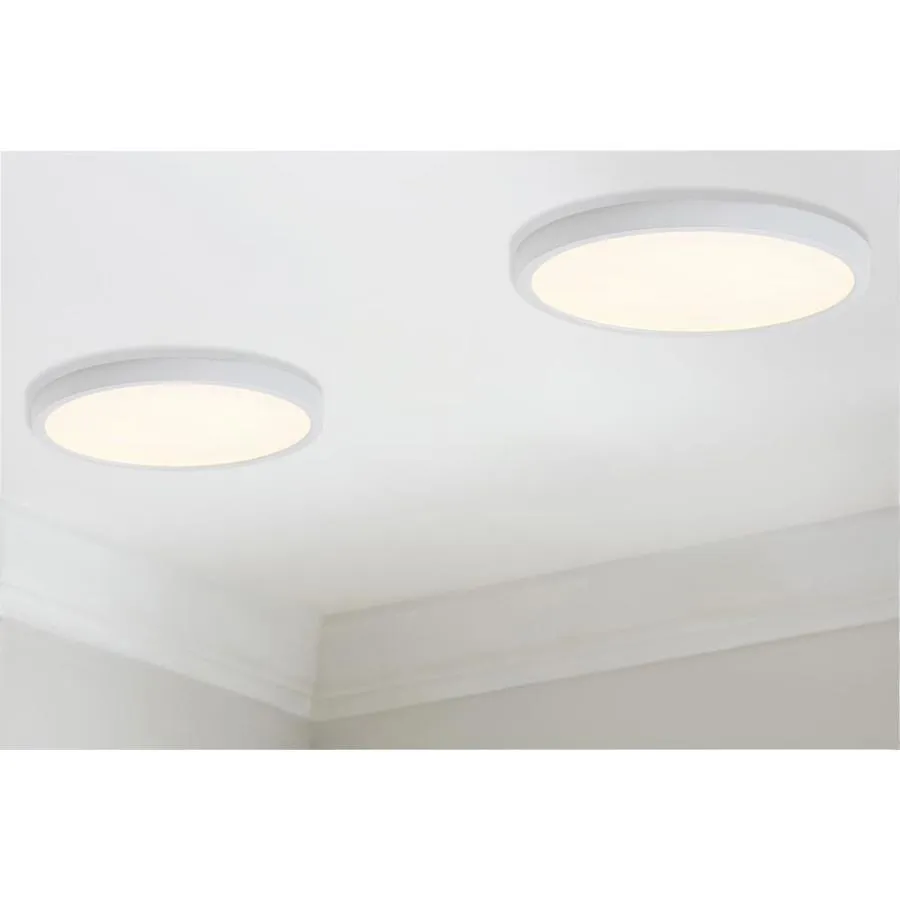 Project Source 2-Pack 12-in Brushed Nickel Transitional Integrated LED Flush Mount Light, 3000K, Dimmable, photo 3 of 12