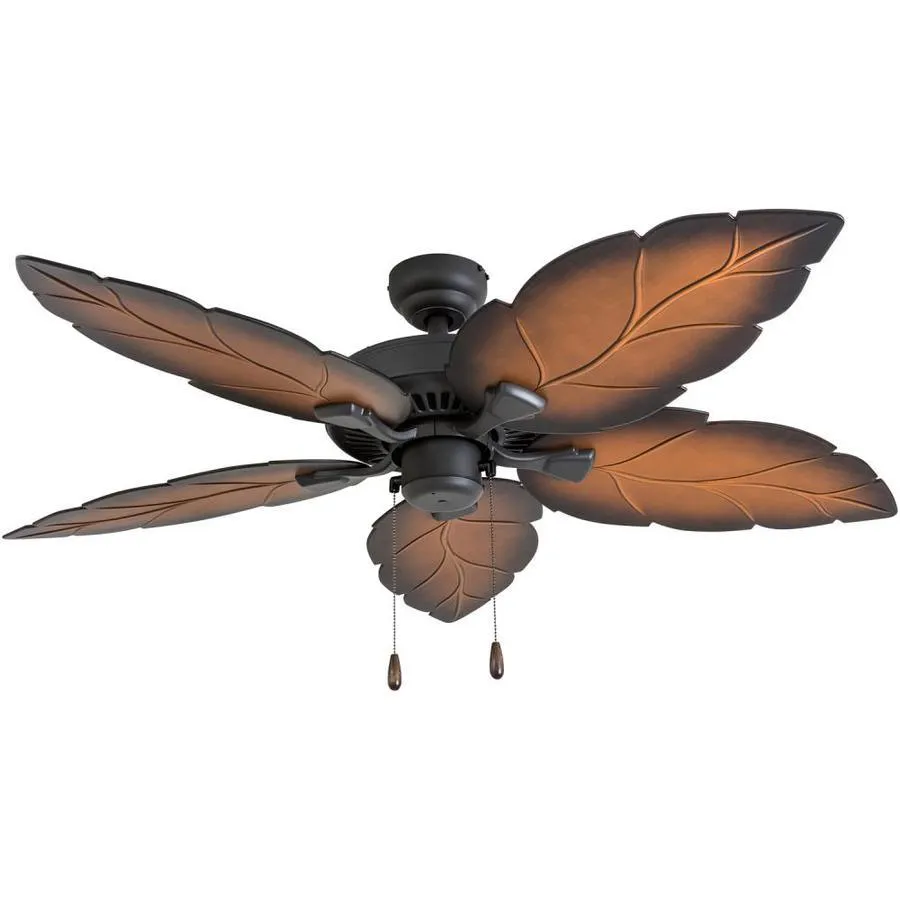 Palm Coast St. Josephine 52-in Tropical Bronze Fluorescent Indoor/Outdoor Ceiling Fan with Remote (5-Blade), photo 4 of 8